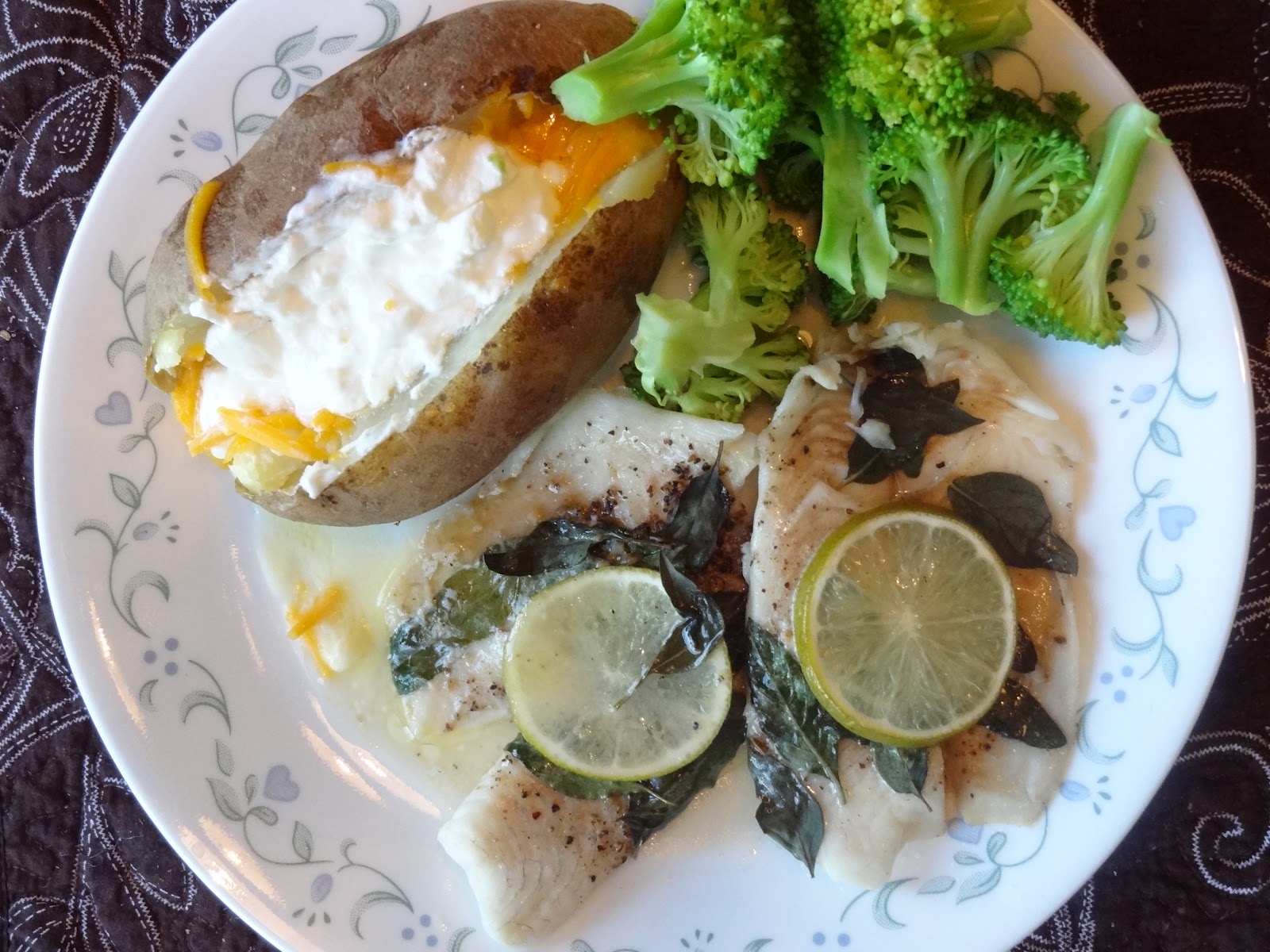 Baked Tilapia with lime and basil