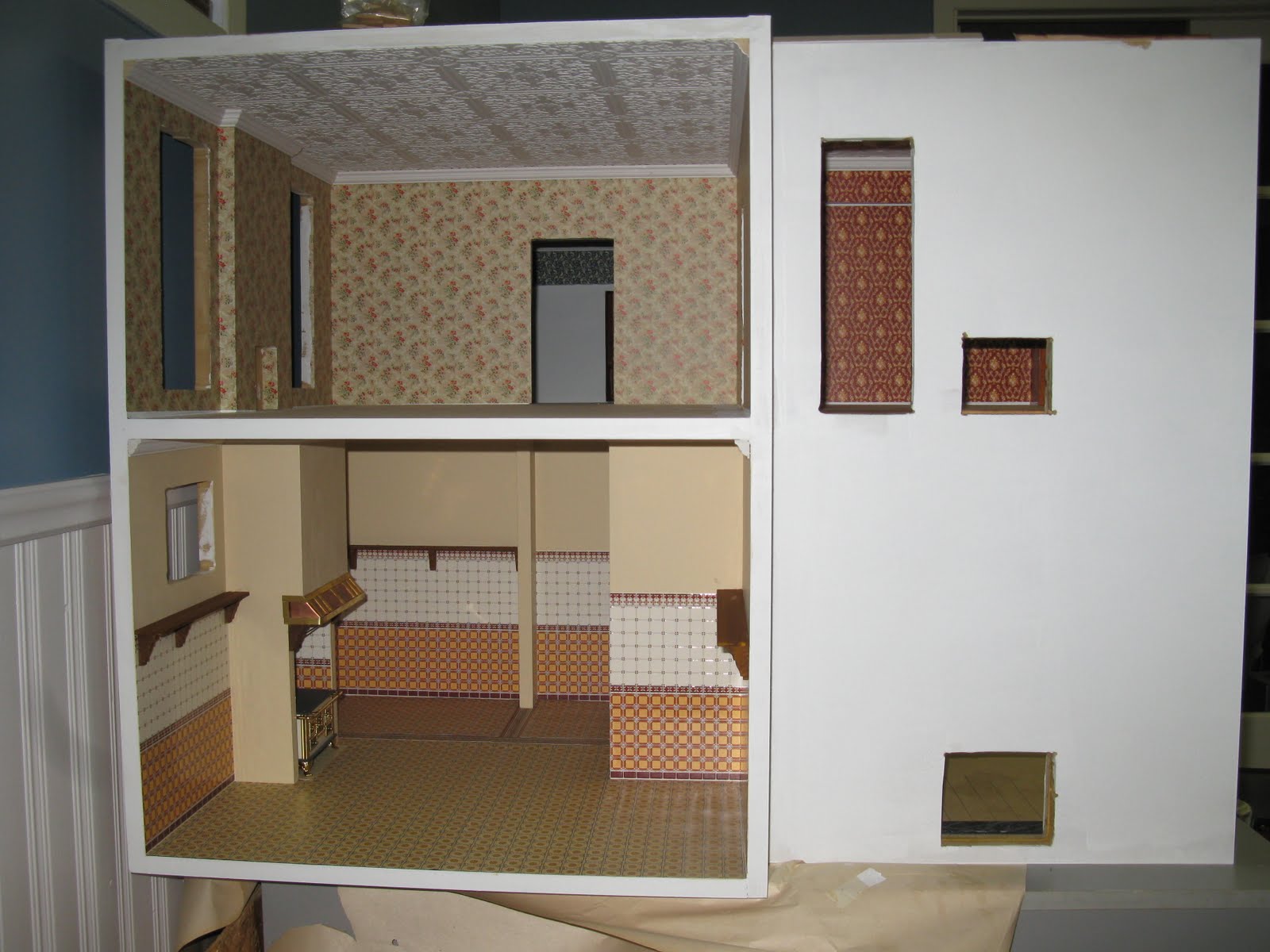 Late Victorian English Manor Dollhouse 1/12 Miniature from Scratch Dollhouse update and