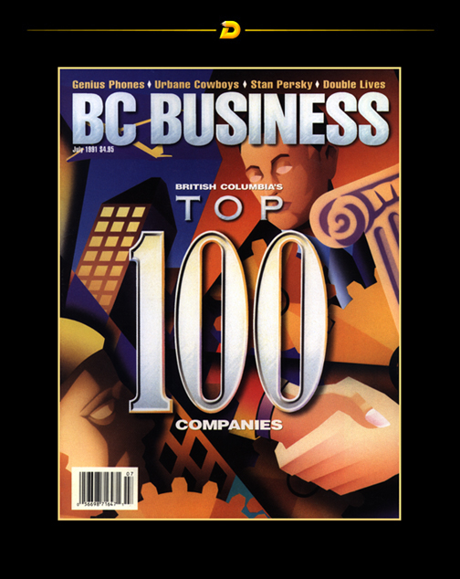 dobie illustrator TOP 100 BC BUSINESS magazine cover illustration