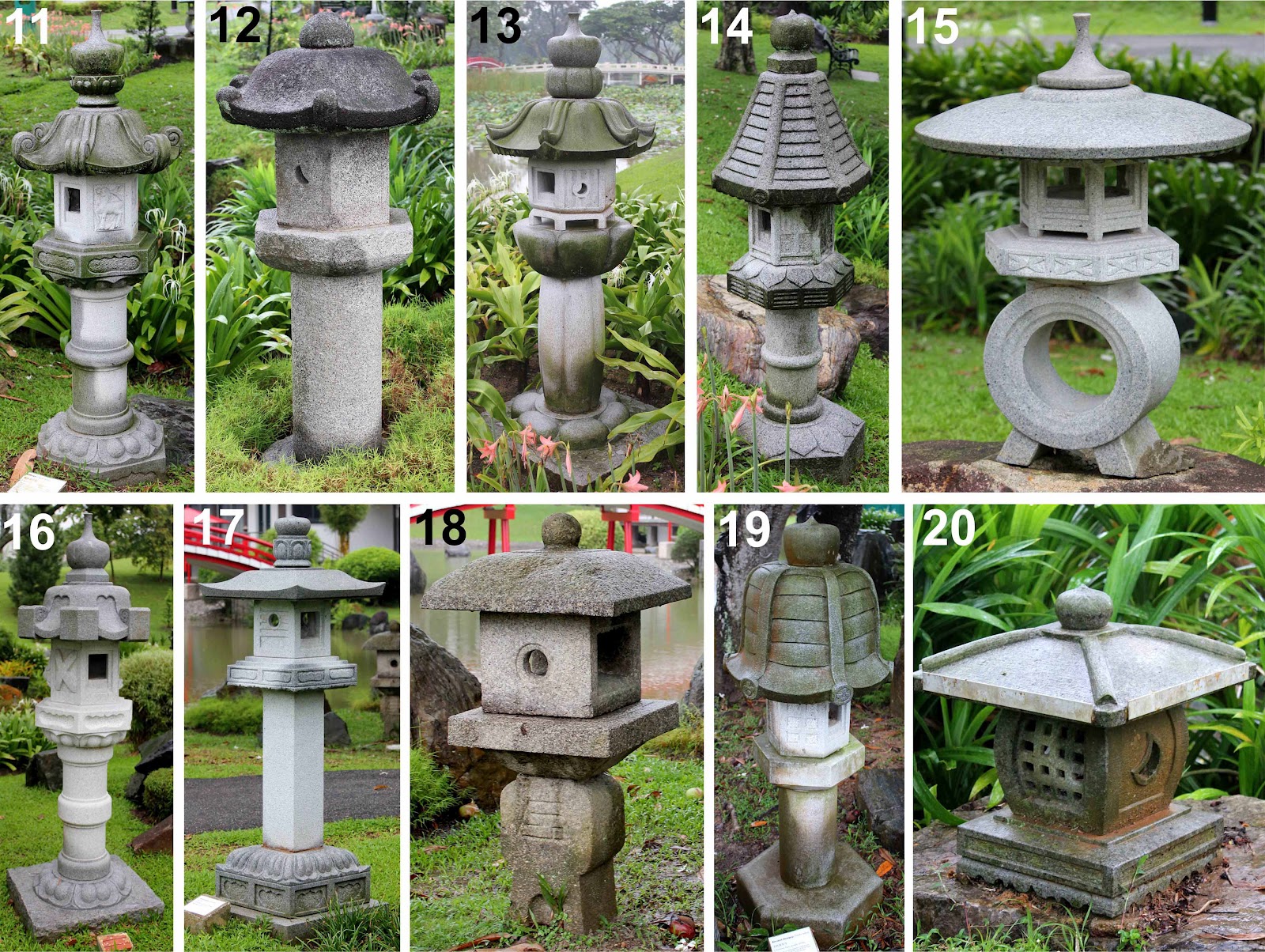 Bonsai Skosh: Stone lanterns at Singapore Japanese Garden