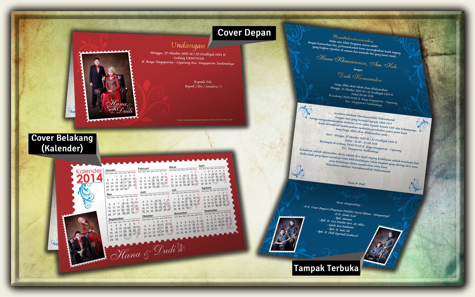 Undangan Kalender Lipat 3 Spesialis Kartu Undangan