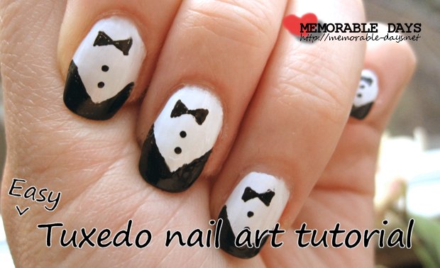 1. Tuxedo Nail Art Design Tutorial - wide 5
