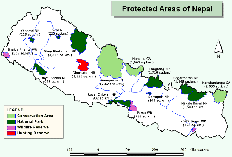 Map Of Nepal With National Park Nepal : National Parks Of Nepal