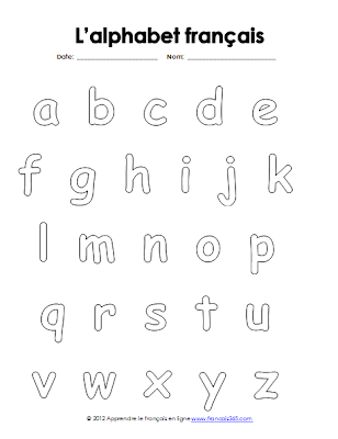 L'alphabet français en minuscule