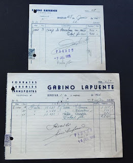 GABINO LAPUENTE  FORRAJES - CEREALES - TRANSPORTES  BINEFAR 1955-56