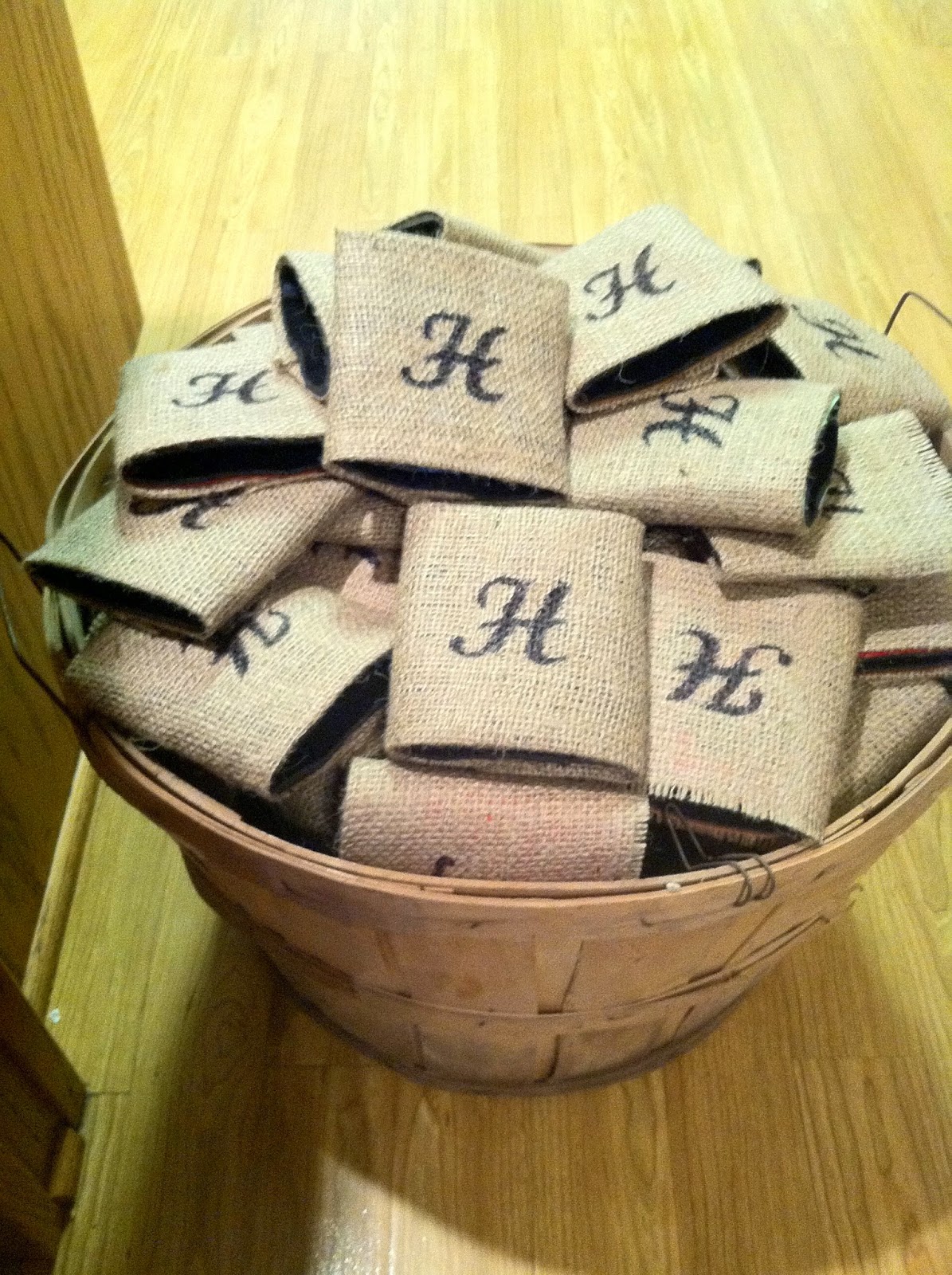 DIY Why Spend More DIY burlap wrapped koozies for wedding favors