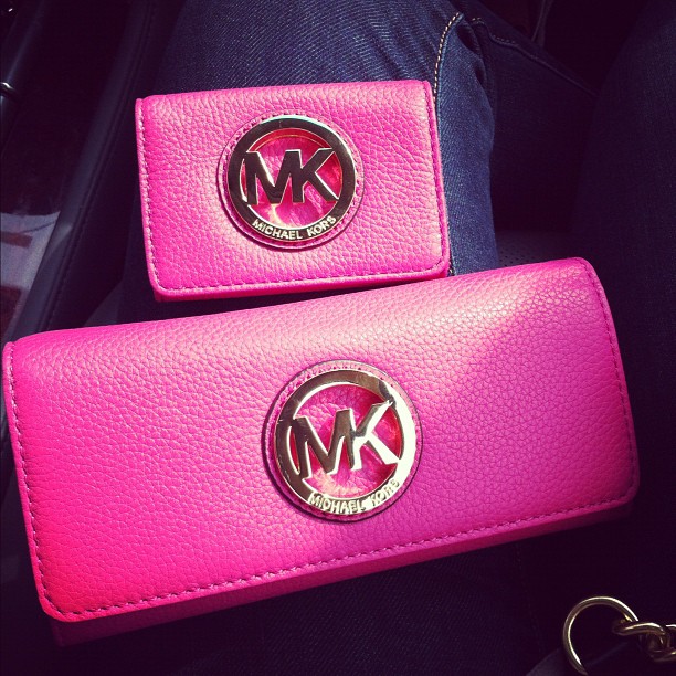 hot pink mk wallet