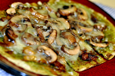 Grilled Spinach Flatbread with Caramelized Onions, Mushrooms, and Fontina Cheese - Photo by Michelle Judd of Taste As You Go