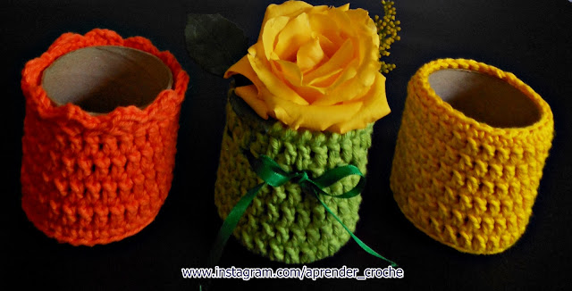 croche vasos cestas decoração flores lembranças aprendercroche video-aulas cursodecroche edinir-croche