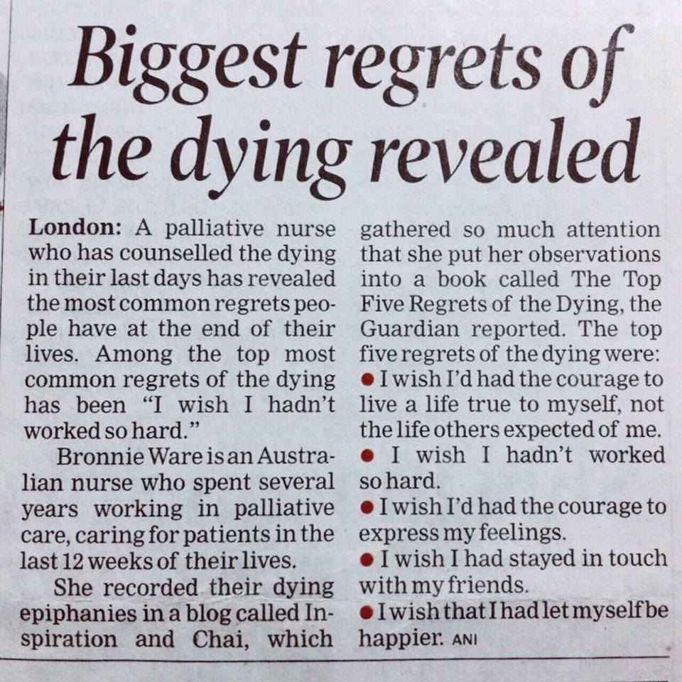 List of regrets picture