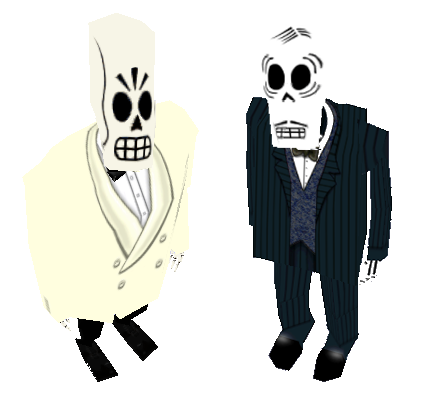 Grim fandango русский проект Grim Fandango Arriba: videojuego Abajo: fanart Medias de seda de Merche Fanart,