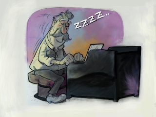 Sleepy pianist