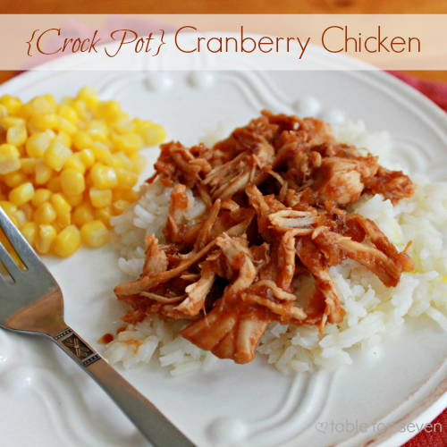 Crock Pot Cranberry Chicken • Table for Seven