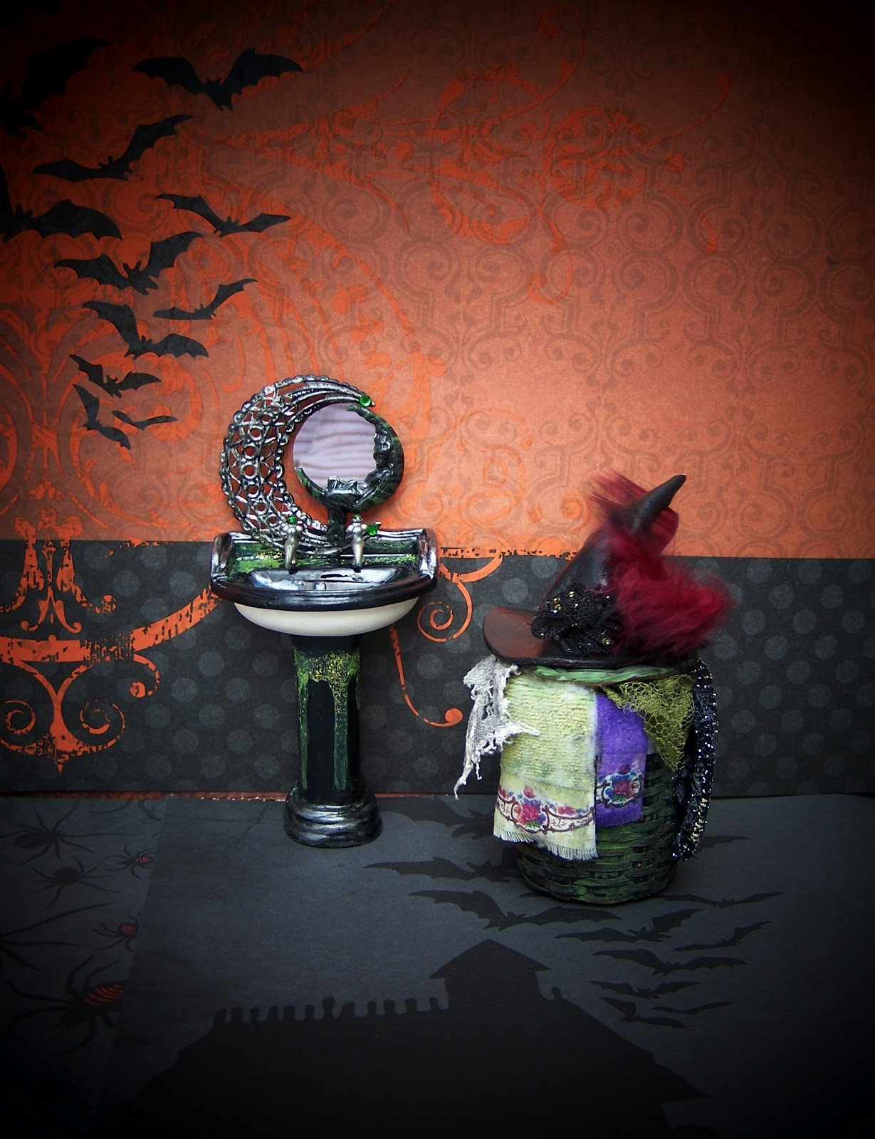 19th Day Miniatures Works in Progress Dollhouse Miniature Witch Bath