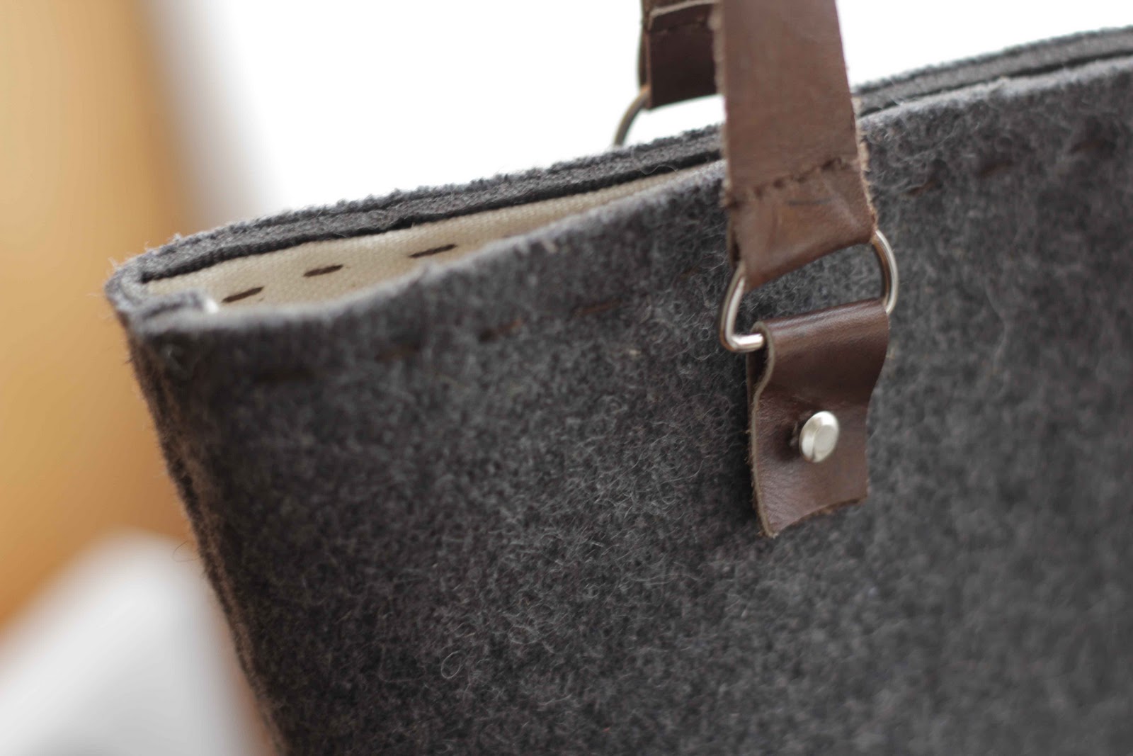 Little Projectiles Leather+Felt Bag