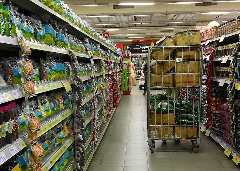 Lentil packets at a supermarket aisle