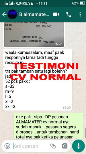 TESTIMONI PEMBELIAN JAS ALMAMATER CV NORMAL