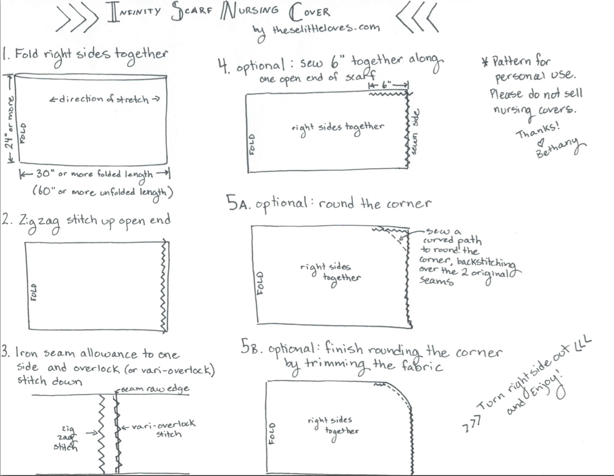 Free Pattern Nursing Infinity Scarf DIY TheseLittleLoves gifting