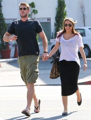 Miley Cyrus and Liam Hemsworth went to lunch in Studio City on Tuesday 