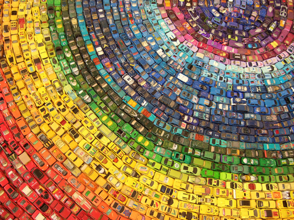 2,500 Toy Atlas Rainbow Art Car Installation