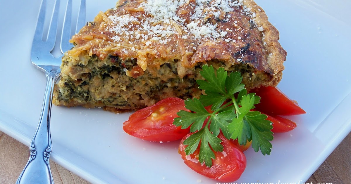 Kitchen Simmer Indian Spiced Spinach and Chicken Quiche