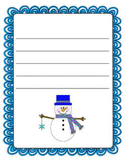 Literacy Minute: Snowman Writing Paper Freebie
