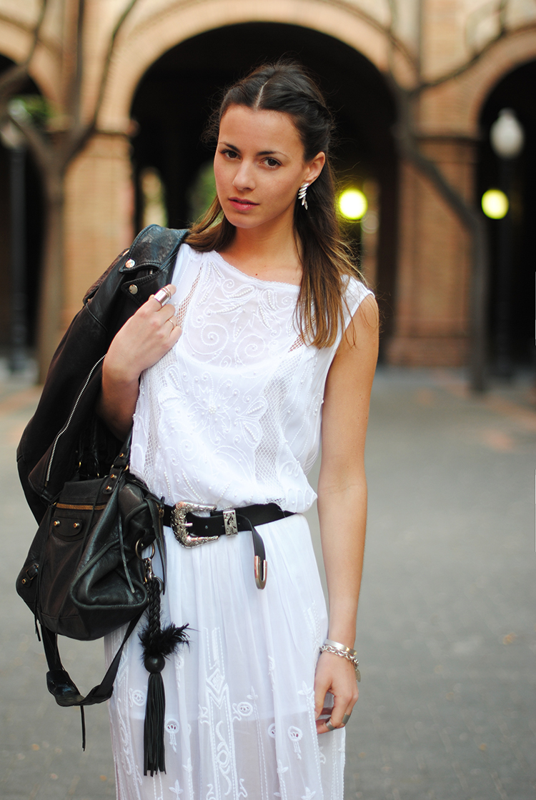 ZARA NEW COLLECTION 2013. EMBROIDERED LONG DRESS WITH LACE AND PEARLS