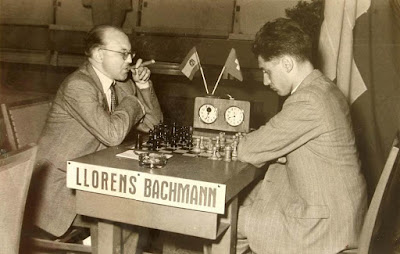 Partida Bachmann vs. Lloréns en el Match España-Suiza de 1953