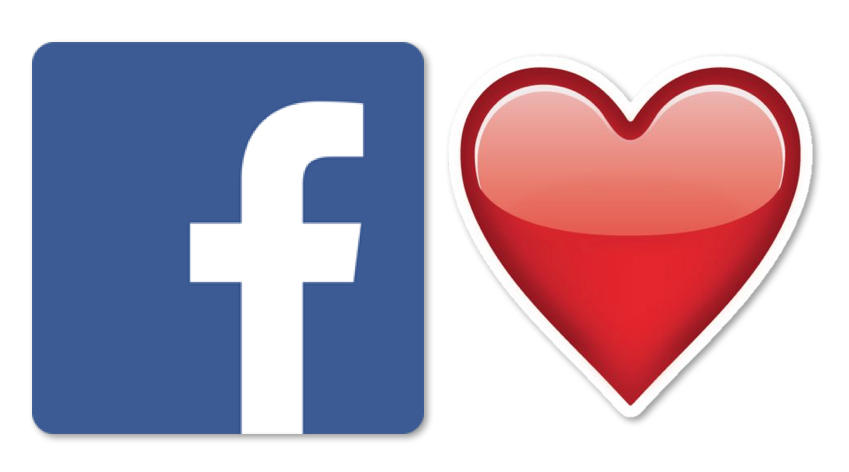 Red heart on facebook 2020 image