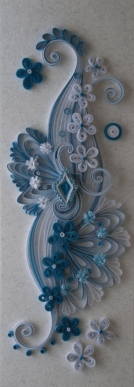 Neli Quilling Art Quilling card white and blue