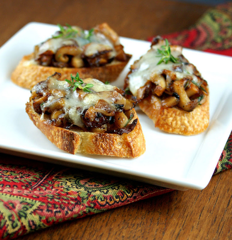Authentic Suburban Gourmet Chanterelle and Shitake Mushroom Crostini