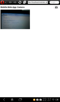 HTML5 Camera run on Opera Mobile for Android HTML5 Camera run on Opera Mobile for Android