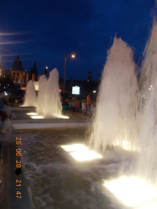 Magic Fountain facing the Museu Nacional and Montjuic Hill.