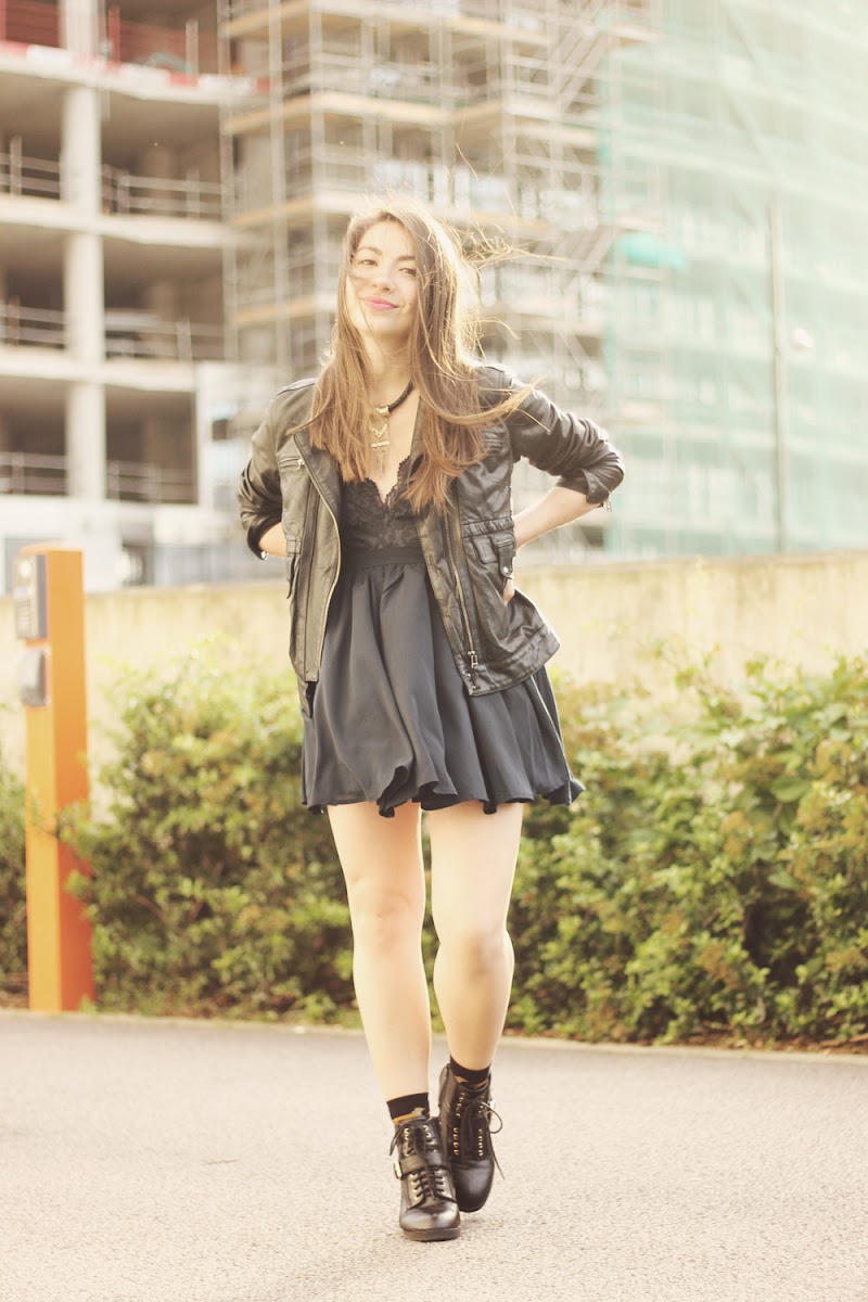 lace plunge neck dress