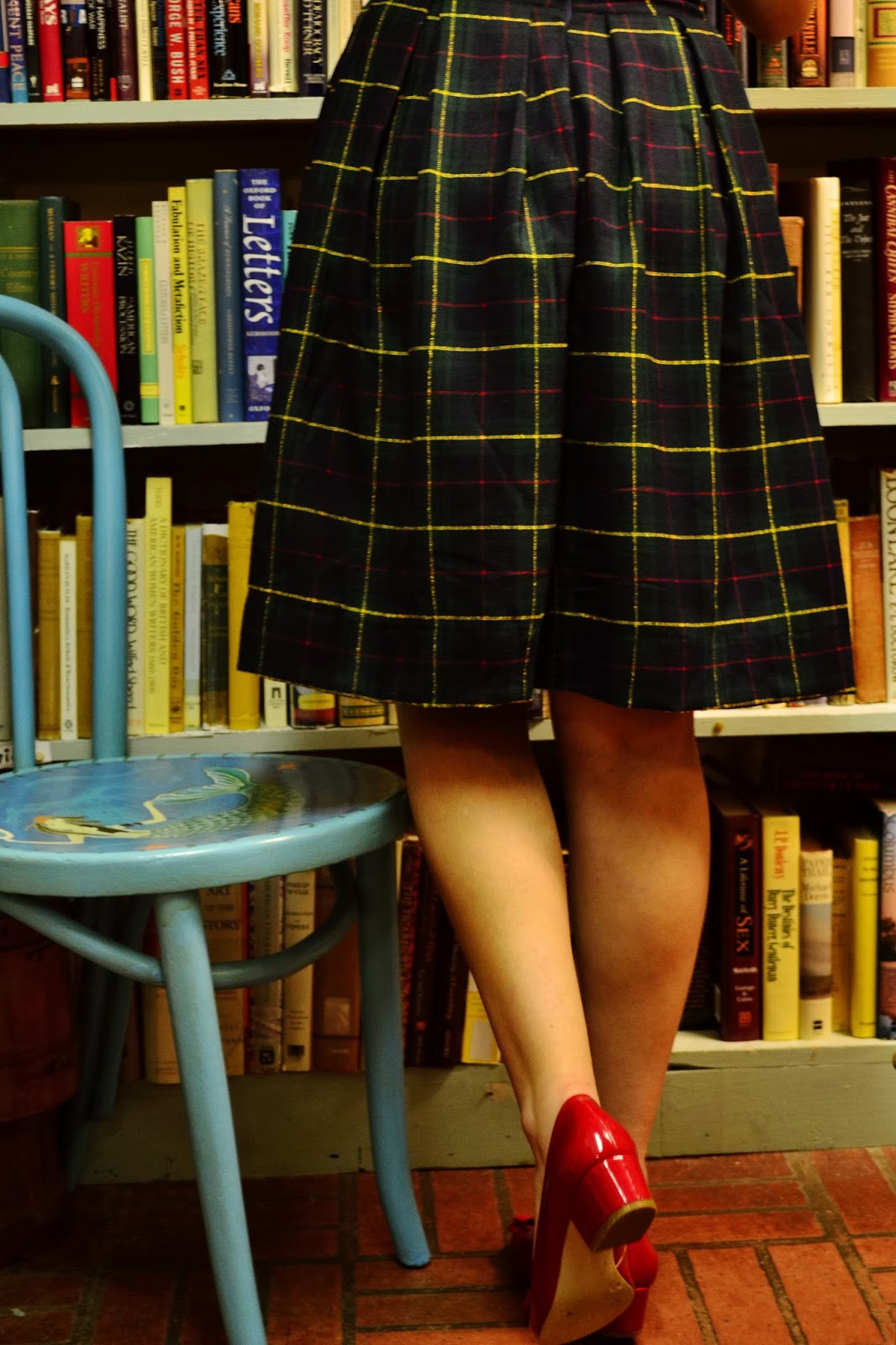 she said {she wore} books and skirts