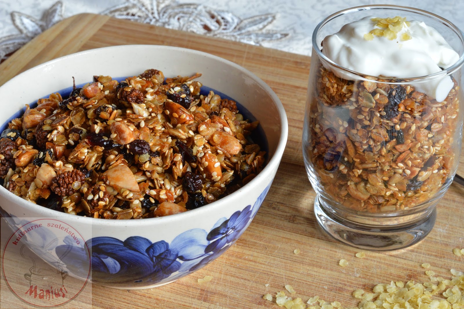 Domowa granola z płatkami jaglanymi Kulinarna Maniusia blog kulinarny