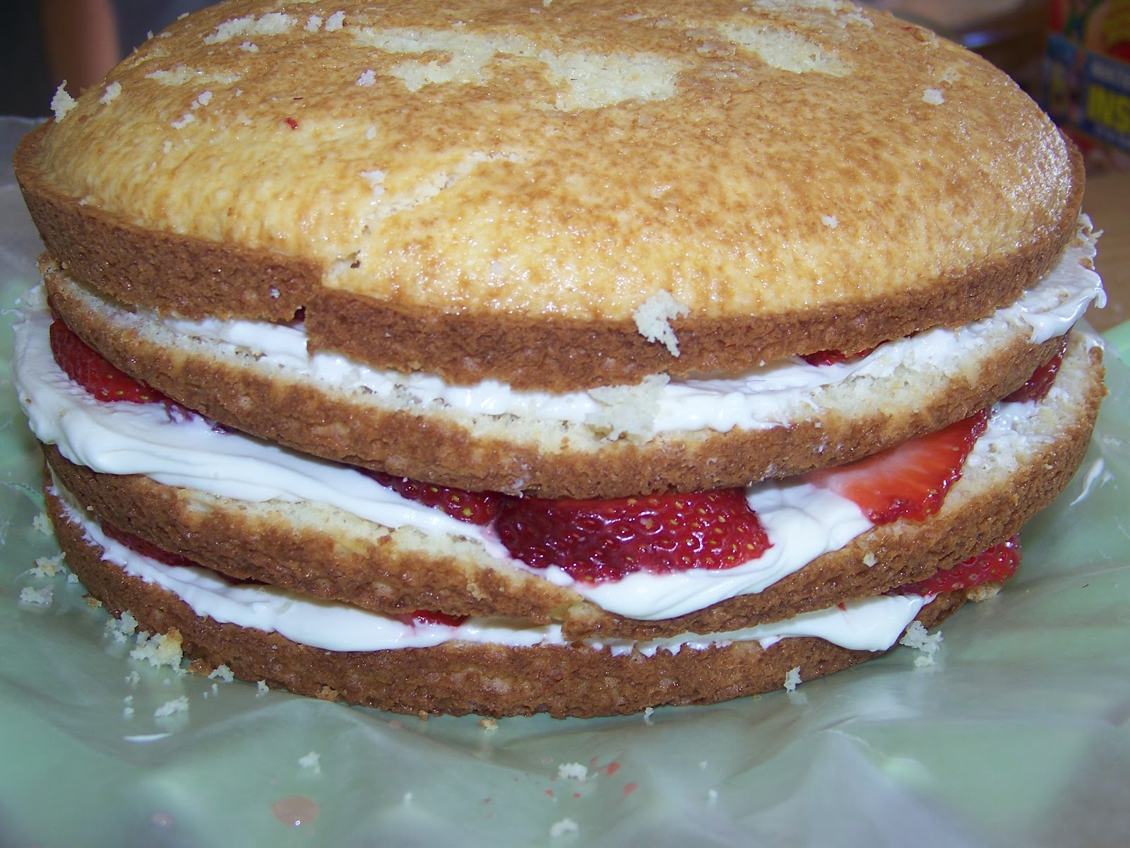 Kitchen Simmer Strawberries and Cream Layer Cake