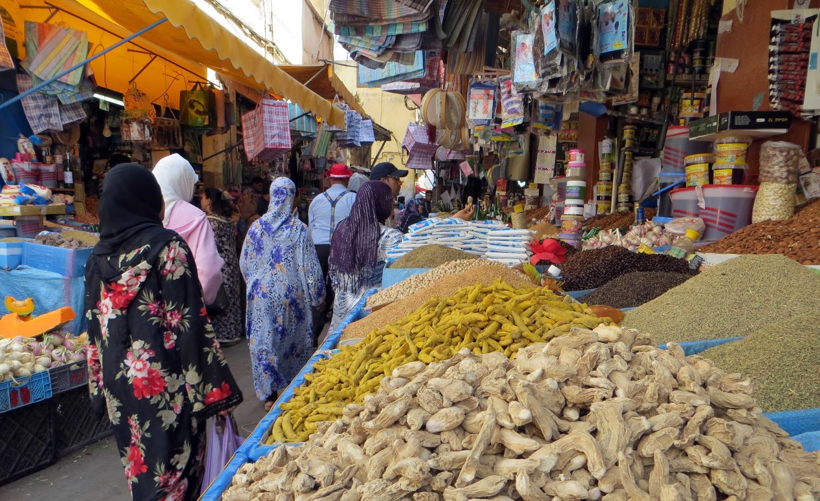 Spice stall in Old Medina souk, Casablanca