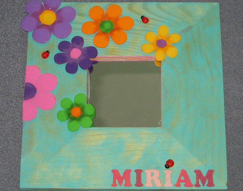 Manualidades y trucos.: Espejo con flores de colores.