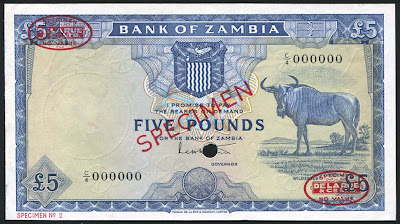 Zambia banknotes currency notes 5 pounds banknote bill