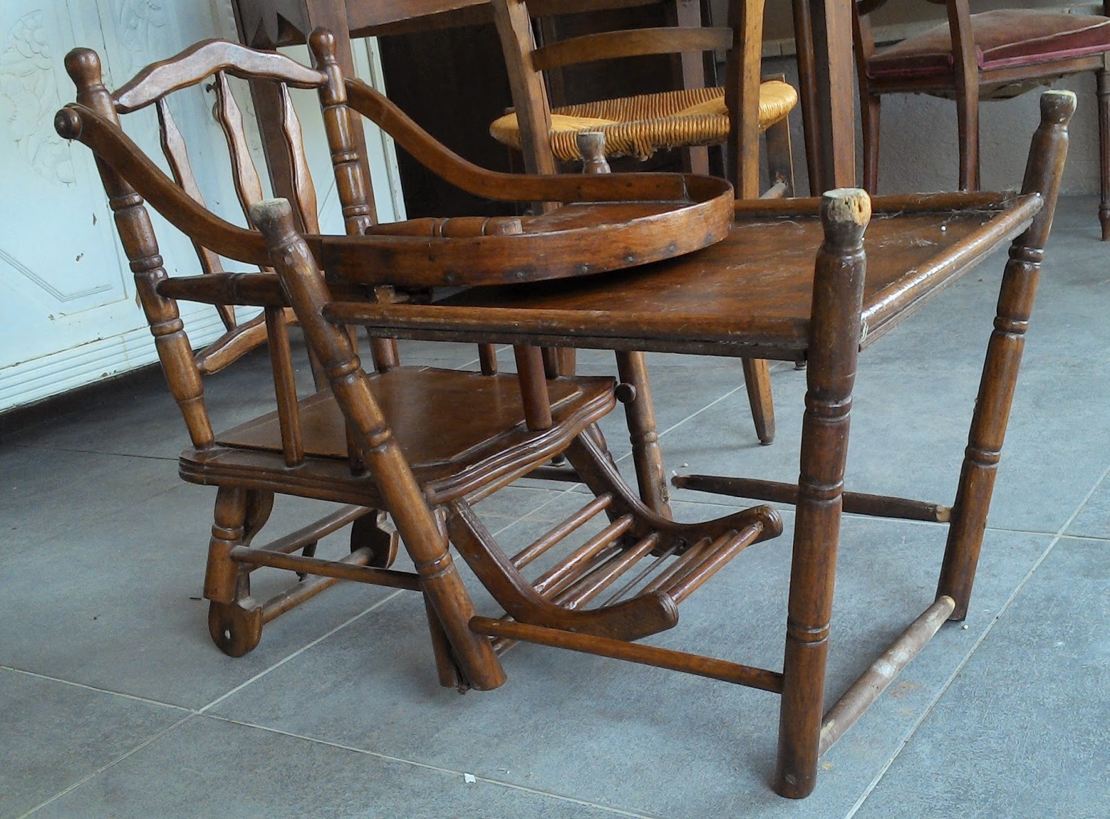 www.didoulabrocante.fr chaise haute enfant façon bambou thonet
