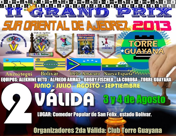 II GRAND PRIX SURORIENTAL DE AJEDREZ 2013. SEGUNDA VÁLIDA SAN FÉLIX, ESTADO BOLÍVAR II GRAND PRIX SURORIENTAL DE AJEDREZ 2013. SEGUNDA VÁLIDA SAN FÉLIX, ESTADO BOLÍVAR