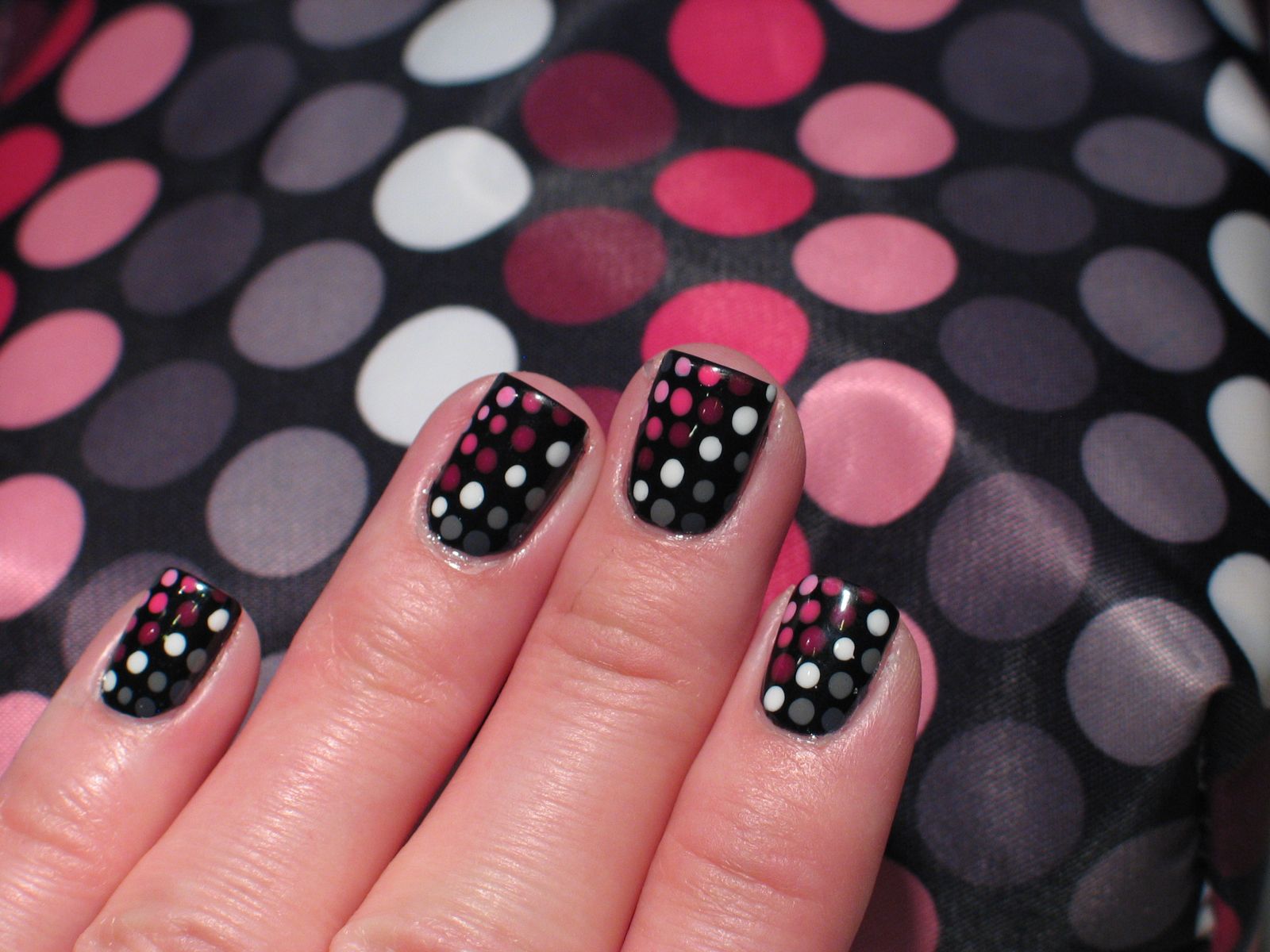 Lacquerish: Pretty Pink & Black Polka Dots