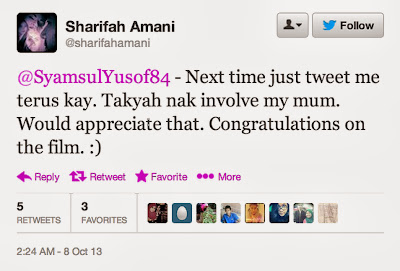 Sharifah Amani Cari Gaduh Dengan Syamsul Yusof Di Twitter Sharifah Amani Cari Gaduh Dengan Syamsul Yusof, pelakon, artis, hiburan,gosip,