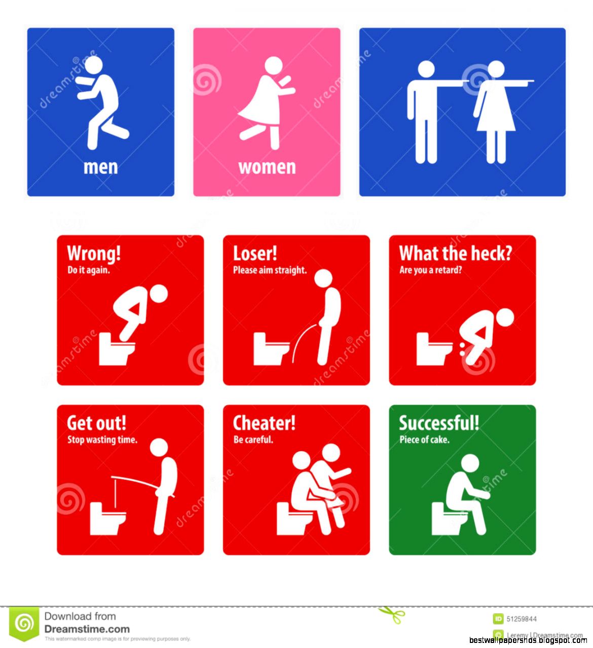 Funny Toilet Signs Creative Signboards Stock Vector Image 51259844 Funny Toilet Signs Creative Signboards Stock Vector Image 51259844