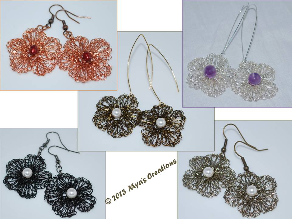 Crocheted Bracelet and Earrings Tutorials on My Etsy shop