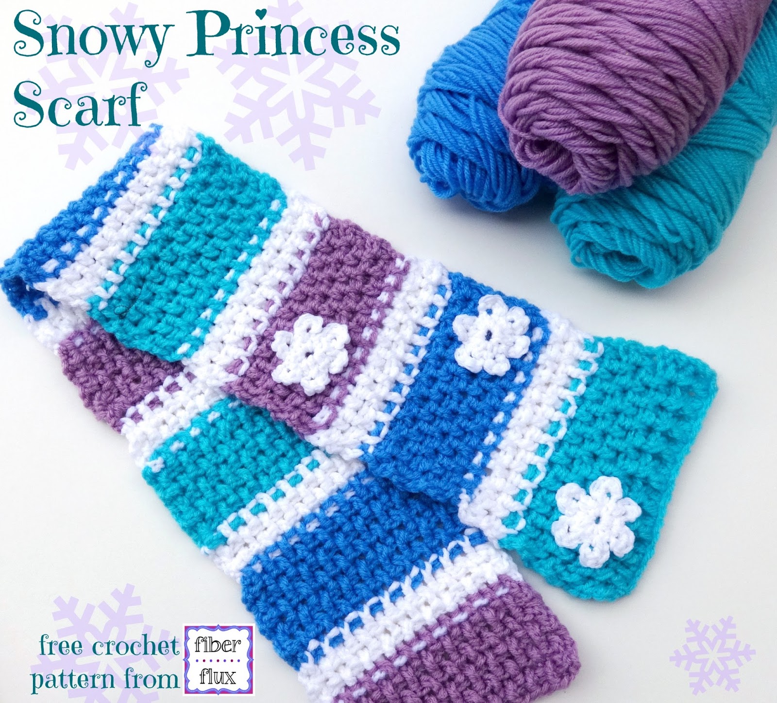 Fiber Flux Free Crochet Pattern...Snowy Princess Scarf!