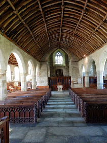 Inside church at Lanteglos, Cornwall