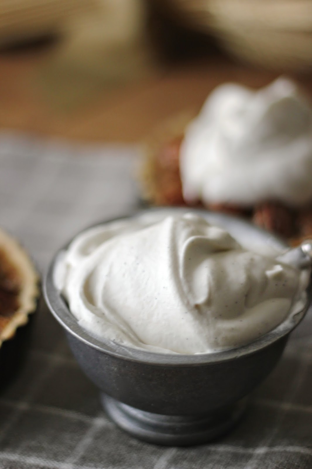 Jenny Steffens Hobick Vanilla Bean Whipped Cream on Pecan Pie
