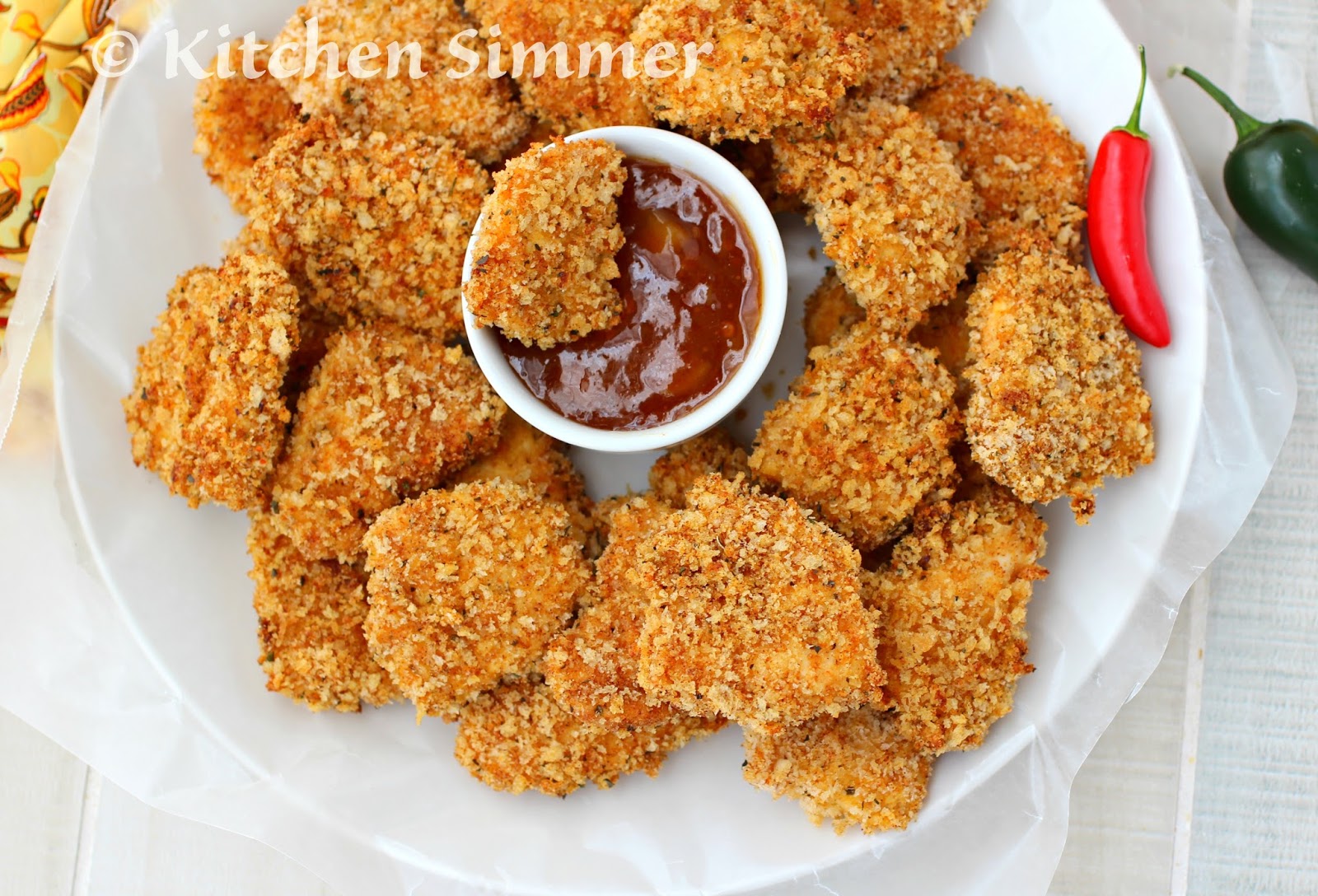 Kitchen Simmer Oven Baked Masala Chicken Nuggets
